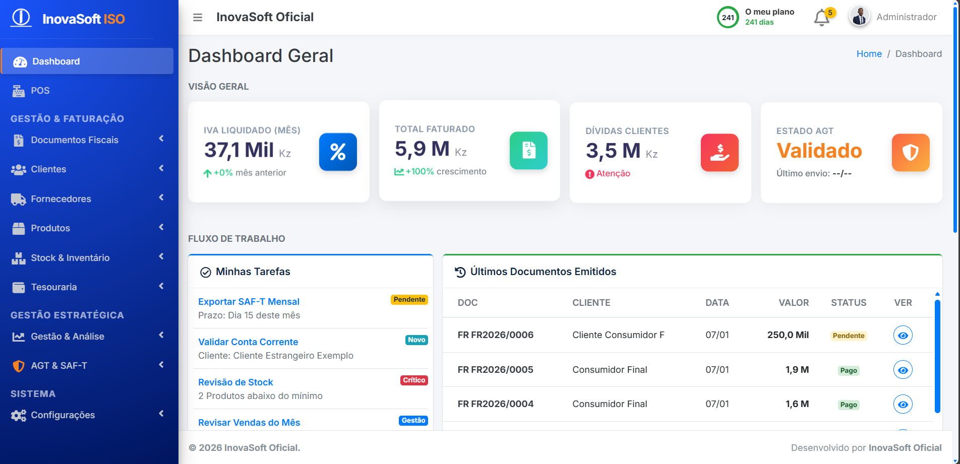 Sistema de Gestão e Faturação